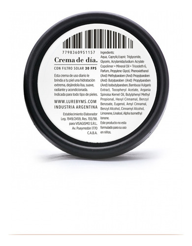 Crema Facial De Día Lure Day Cream Fps 30 Hidratante Suave Tipo de piel Todo tipo de piel