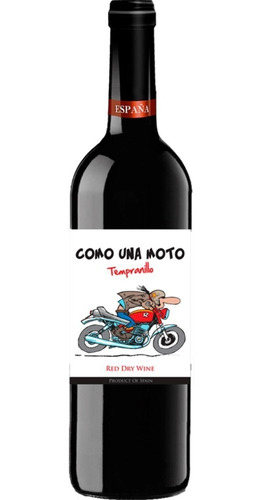Vinho Espanhol Como Una Moto Tempranillo Red Dry Wine 750ml
