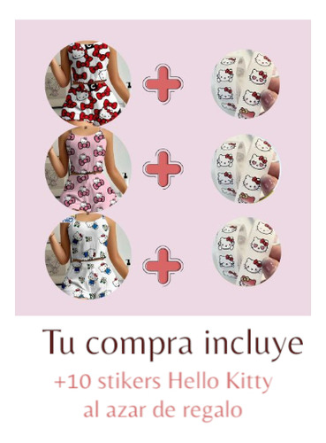 Pijama De Dos Piezas Hello Kitty, Blusa Y Short