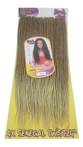 Cabelo Twist Senegal Twist Sintético Crochet Braids 60 Cm Cor Mel com Platinado