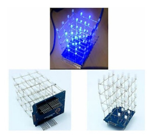 Cubo De Leds 4x4x4 Azul - Proyectos Diy - Arduino