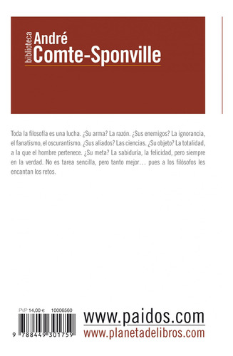 Invitación A La Filosofía, De André Comte-sponville. Editorial Paidós En Español