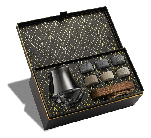 Set De Regalo Con Piedras De Whisky Y Vasos De Cristal De Pr