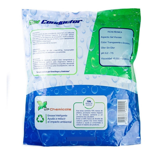 Imagen 4 de 4 de Gel Conductor Ultrasonido Incoloro Bolsa De 2,5 Lts