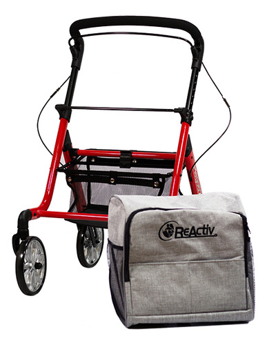 Andadera Rollator De Aluminio To Shop, Color Rojo Brillante