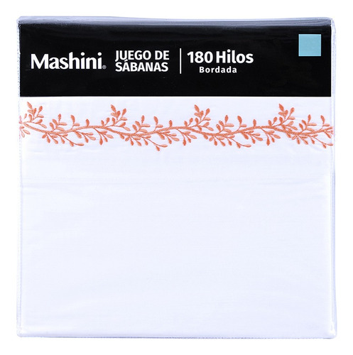 Sabana Bordada 180 Hilos 1.5 Plazas Mashini