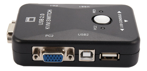 Conmutador Usb Kvm, 2 Puertos, Vga Y Svga, Caja De Conmutaci