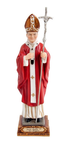 Papa Juan Pablo Ii De 12 Cm En Marmolina Italiana Firenzi