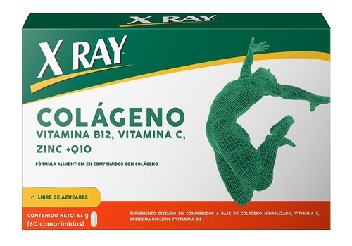 X Ray Colágeno Vitamina B12 Vitamina C Zinc Y Q10 60 Comp