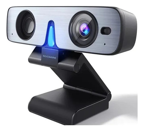 Rocware Rc08 cámara USB 2k 1080p, webcam con parlante y micrófonos, modos horizontal y vertical, autofoco con sensor ToF, alta calidad, 90° H-FoV, ideal conferencias y streaming