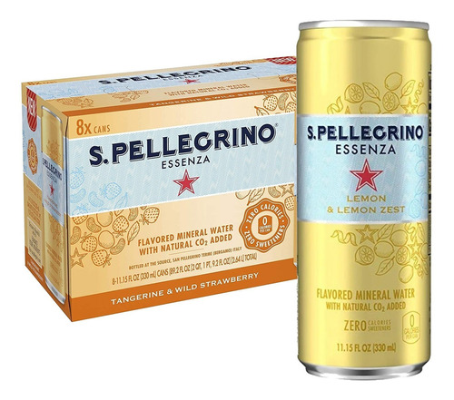 8x Bebida Aromatizada S. Pellegrino Lemon 330ml