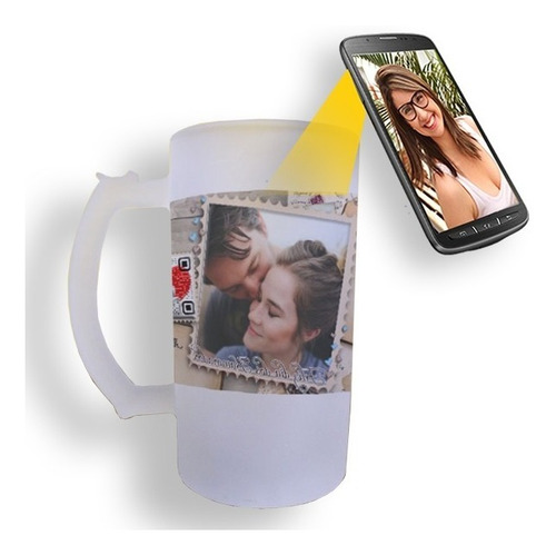 Imagem 1 de 6 de Caneca De Chopp Dia Dos Namorados Qr Code Selfmania