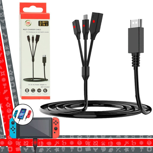 Cable Cargador Para Joycon De Nintendo Switch Carga Y Juega
