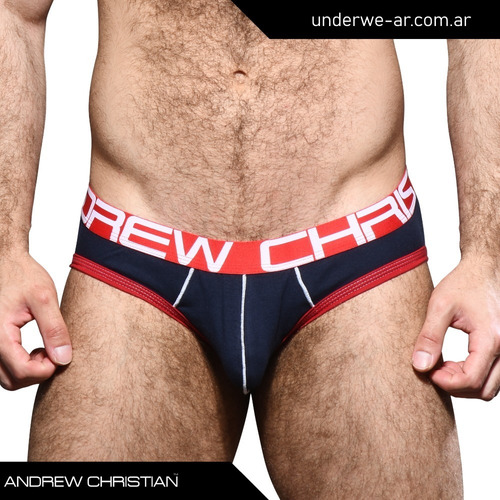 Slip Andrew Christian Con Bolsillo 92221 Azul | Envío gratis