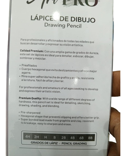 Set De 8 Lápices Profesionales Pointer 4h/2h/h/b/2b/4b/6b/8b