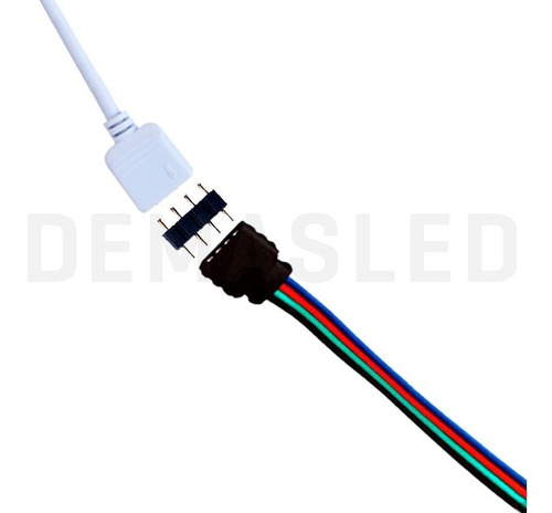 Conector De 4 Pines Macho Para Tiras Led Rgb X10 Demasled