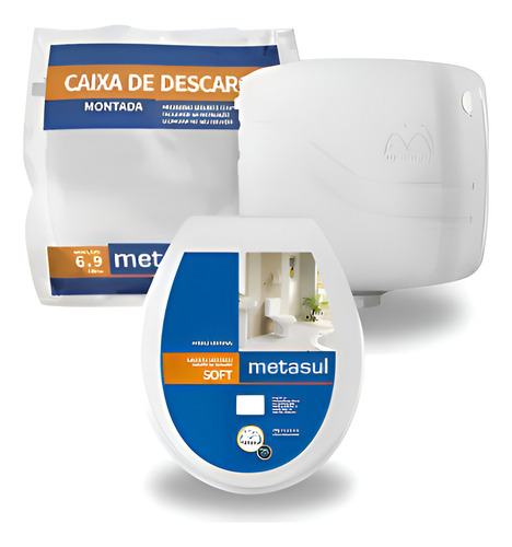 Caixa De Descarga + Assento Universal Cor Branca +