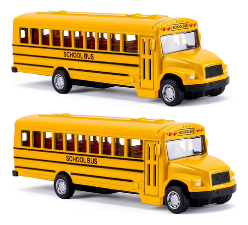 Dunriog Toys - Paquete De 2 Autobuses Escolares De 5.5 PuLG.