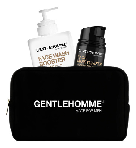 Gentlehomme Kit Facial  Bolsa, Crema Facial Y Limpiador Para