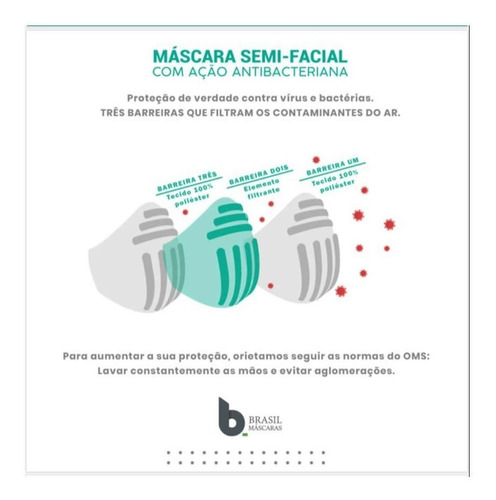 Imagem 4 de 6 de Máscara Lavável B Mask Hipoalergênico Tripla Proteção