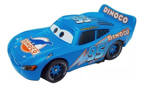 Miniatura Carros Lightning Mcqueen Dinoco #95 Cars Azul