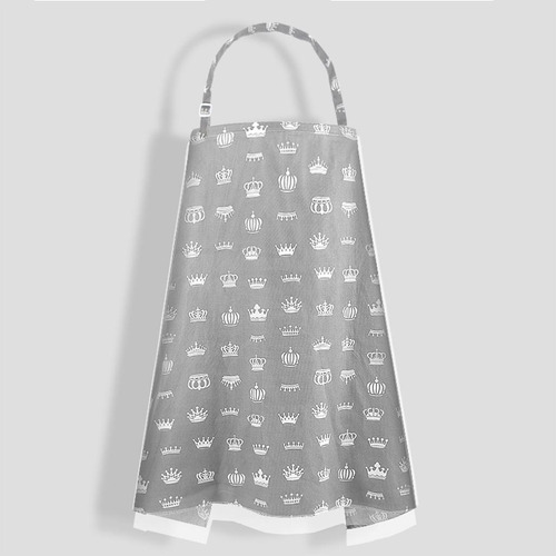Delantal De Lactancia Para Bebés, Suave Y Corona Gris