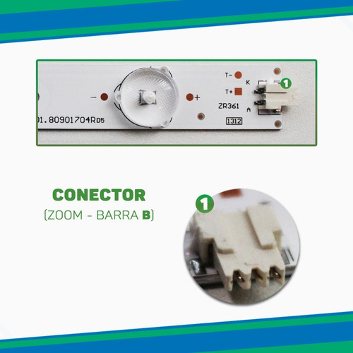 Kit 8 Barras De Led Compatível Com Tv Ph40n70dg Ph40n70