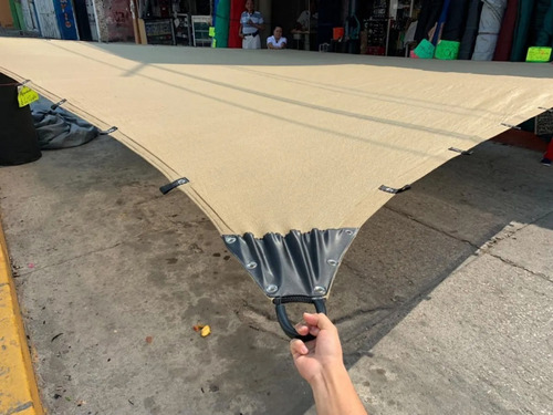 Malla Sombra 5.70x3.50 Mt 90% Beige Reforzada A Medida