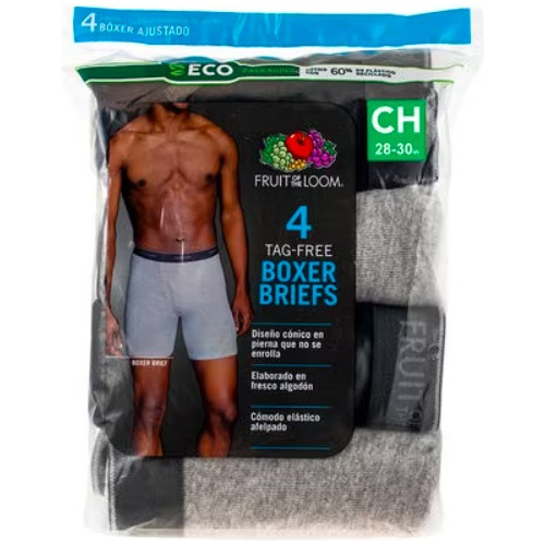 Boxer Ajustado Fruit Of The Loom Caballero 4bb761m Negro/gri