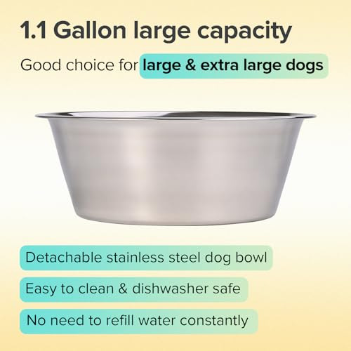 Tazón Para Perros Grandes Con Altura Ajustable, 4 Litros