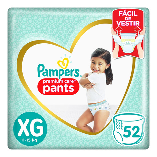 Imagen 1 de 2 de Pañales Pampers Premium Care Pants XG 52 u