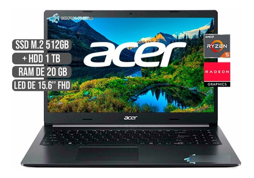 Portátil Acer Amd Ryzen 5 5500u Ssd 512gb + Hdd 1tb Ram 20gb