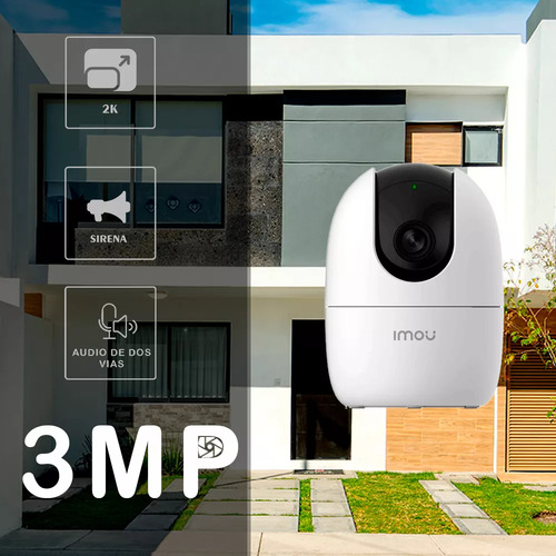 Cámara Imou Ip Domo Motorizado Wifi De 3mp Con Ia, Autotracking, Audio Bidireccional, Sirena, Micrófono Y Memoria Microsd De 32gb