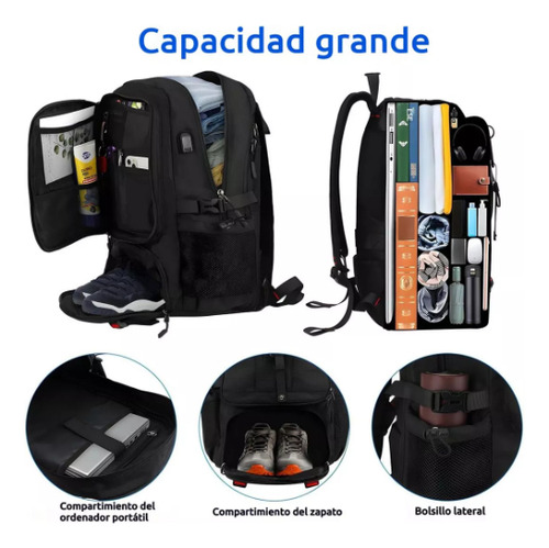 JUTANG Mochila de Senderismo, Mochila Táctica Militar de Camping de 80 L con puerto de carga USB, Mochila de Viaje Grande Impermeable Mochila Molle al aire Libre para Hombres y Mujeres (Negro)