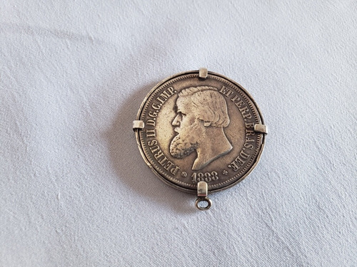 Antiga Moeda De 2000 Reis 1888 Em Prata Excelente Estado (Usado)