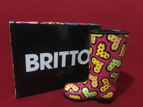 Remate De Bota De Lluvia Decorativa Romero Britto Original
