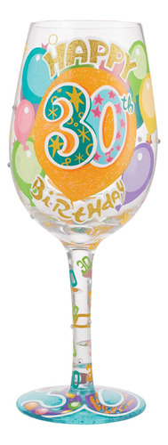 Vaso Vino Artesanal Pintado Mano 1 Unidad Multicolor