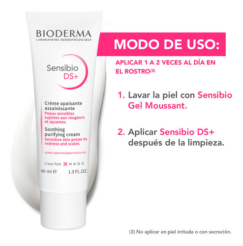 Bioderma Sensibio Ds+, Crema Purificante Suave, 40 Ml Tipo de piel Sensible