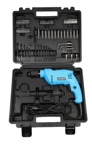 Imagen 2 de 3 de Taladro percutor eléctrico de 10mm Gamma G1901K 650W + accesorios con maletín de transporte 220V 50Hz
