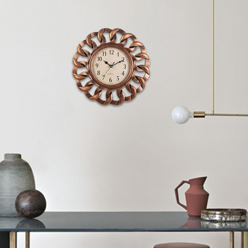 Reloj De Pared Retro Decorativo Fácil De Leer Bronce
