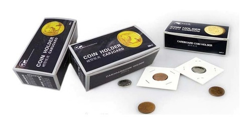 Caja De 50 Unidades Cartón, Funda Para Monedas De 26.5 Mm.