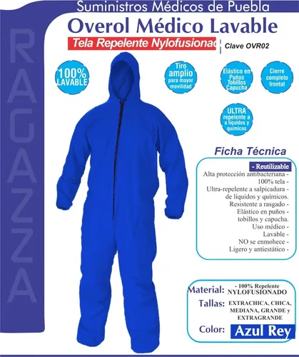 Overol medico reutilizable hotsell