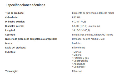 Filtro De Aire Baldwin Rs3519 = P527683 46628 Af25345