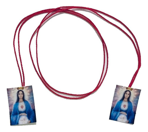 24 Collar Hilo Rojo Escapulario Virgen Espera De Embarazo