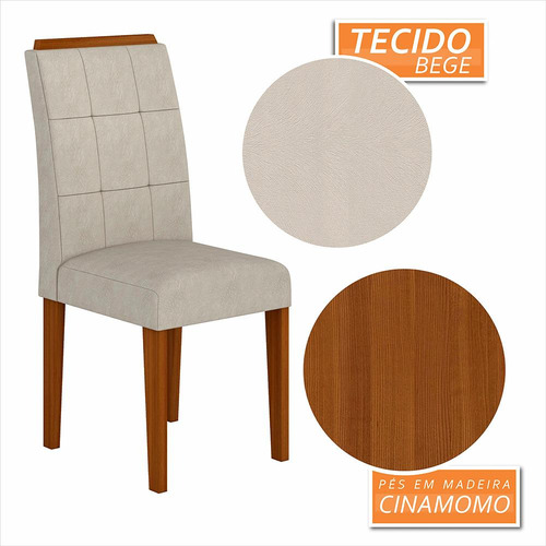 Mesa Monterey con 4 sillas, 1,20 pulgadas, color beige, color canela, blanco roto y beige 03