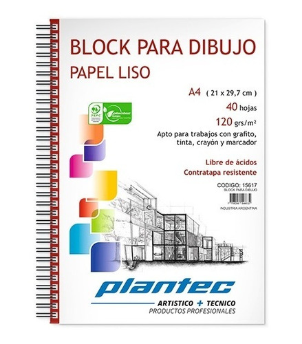 Block Para Dibujo Liso 120 Grs A4 - Plantec