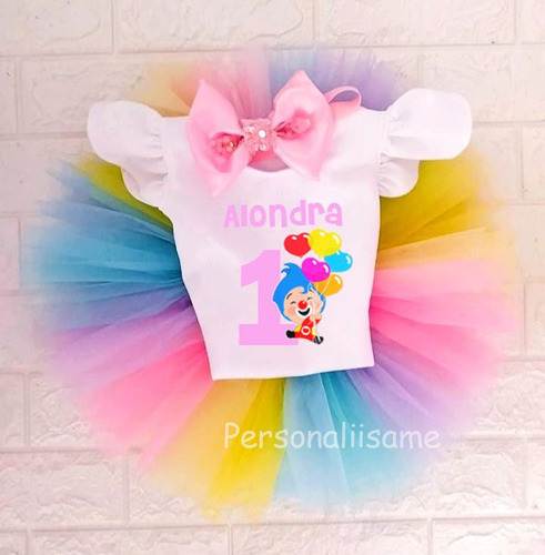 Playera Y Tutu Personalizable, Plim Plim, Circo, Arcoiris.