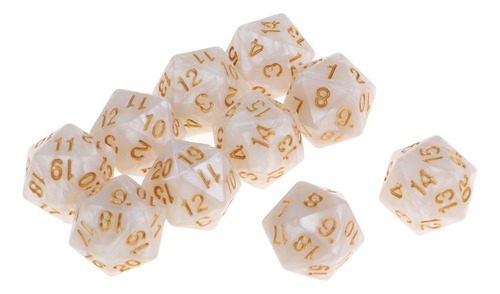 10pcs Dados De Veinte D20 Compatible Con Dnd Rpg Party Games