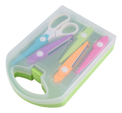 Qk Juego Tijeras Con Borde Papel Decorativo, 5 Filos
