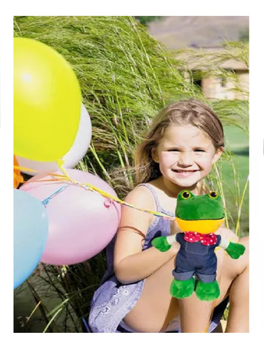 Peluche De Moda Rana Rene Excelente Calidad Nuevo 30 Cm Verde
